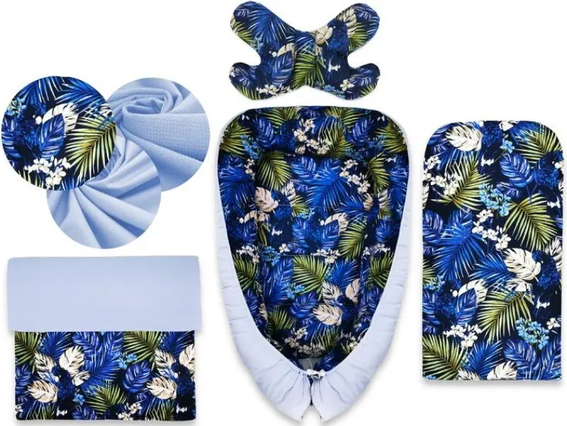 Кокон-гнездышко 4в1 MimiNu Parrot + матрасик + одеяло + подушка (Navy)