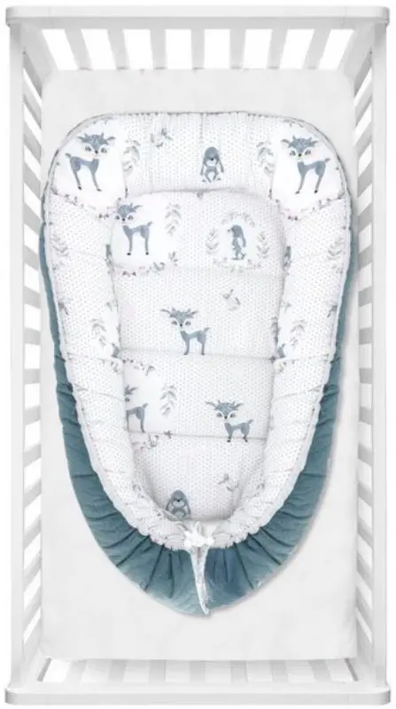 Кокон-гнездышко MimiNu Baby Cocoon Velvet Deer (Dark Mint) - 3
