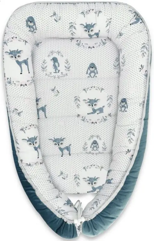 Кокон-гнездышко MimiNu Baby Cocoon Velvet Deer (Dark Mint)