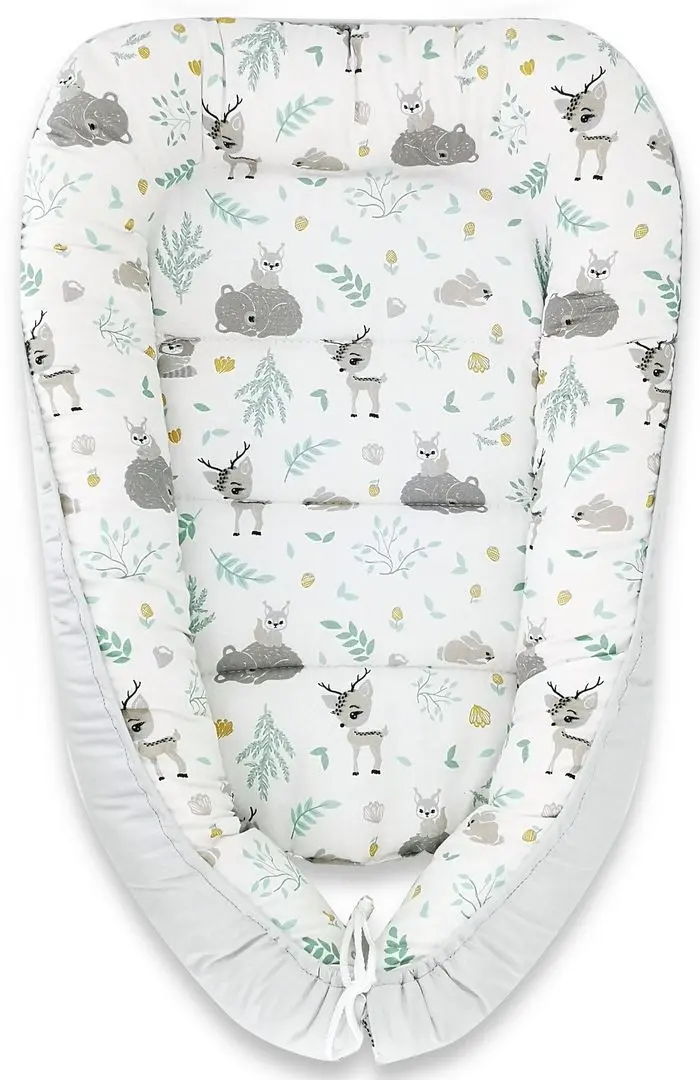 Кокон-гнездышко MimiNu Forest Friends (Grey/Mint)