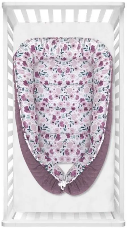 Кокон-гнездышко MimiNu Velvet Flower Garden (Pink) - 2