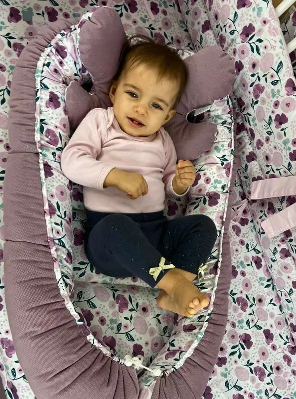 Кокон-гнездышко MimiNu Velvet Flower Garden (Pink) - 3