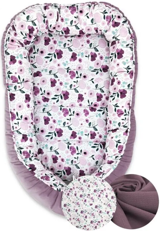 Кокон-гнездышко MimiNu Velvet Flower Garden (Pink)