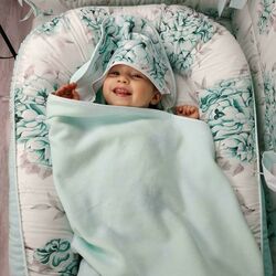 Кокон-гнездышко MimiNu Velvet Peonie (Mint) Thumb