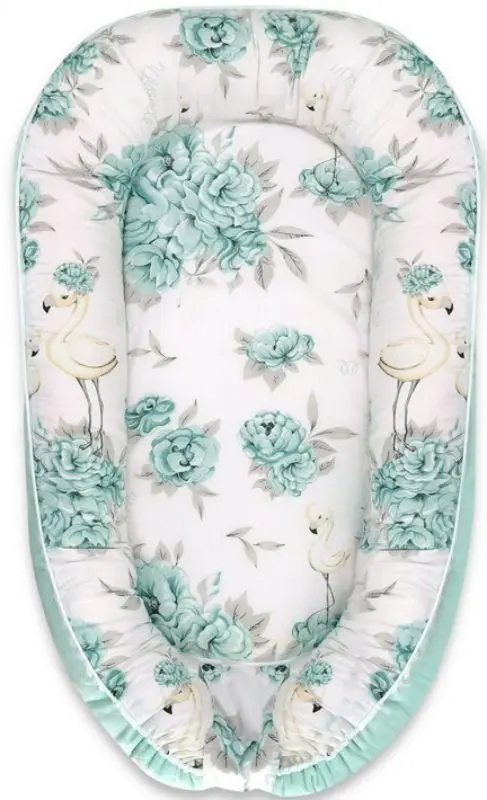 Кокон-гнездышко MimiNu Velvet Peonie (Mint)