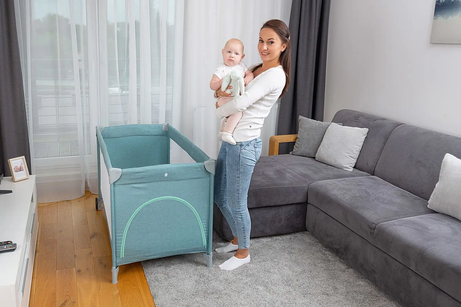 Манеж-кровать Caretero Basic Plus (Mint) - 9