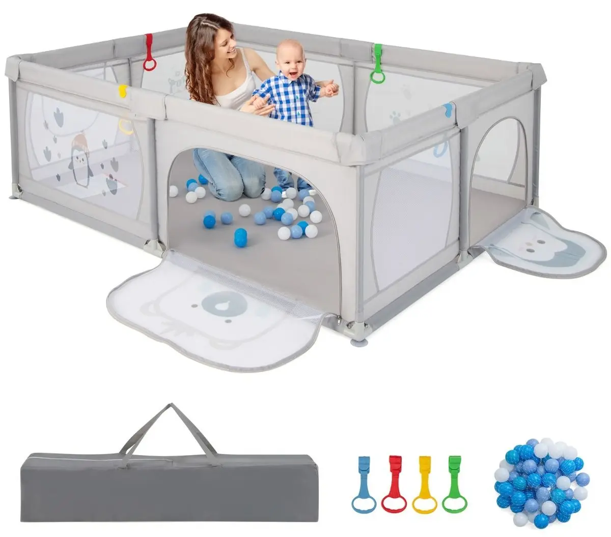 Манеж Costway BB5864HS-PB (Grey)