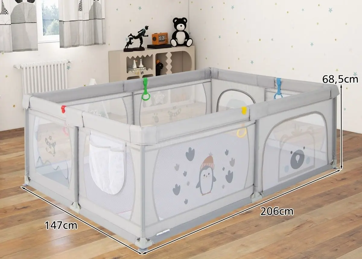 Манеж Costway BB5864HS-PB (Grey)