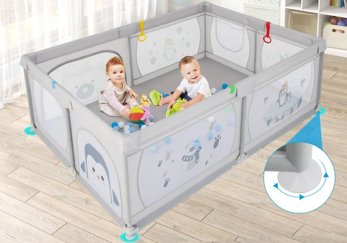 Манеж Costway BB5864HS-PB (Grey)