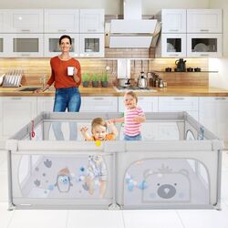 Манеж Costway BB5864HS-PB (Grey) Thumb