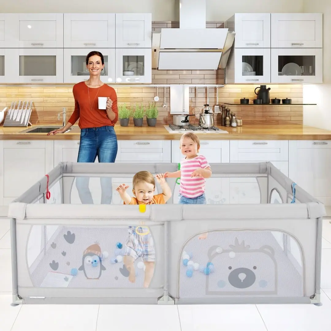 Манеж Costway BB5864HS-PB (Grey)