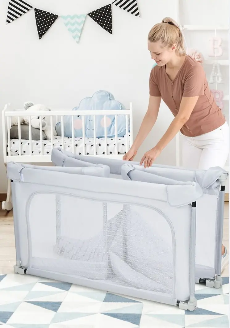 Манеж Costway UY10032 (Light Grey) - 6