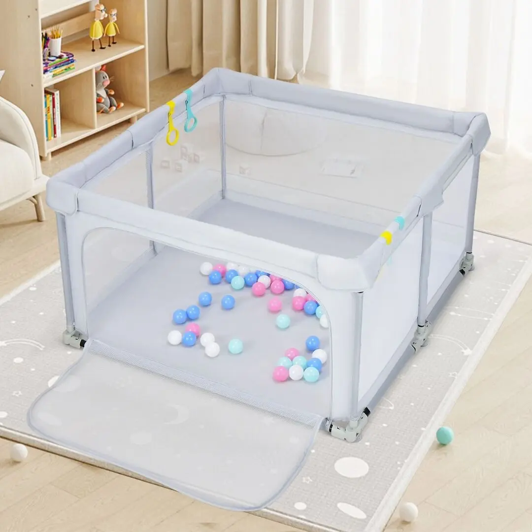 Манеж Costway UY10032 (Light Grey) - 4