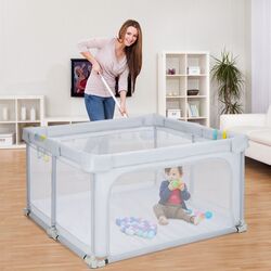 Манеж Costway UY10032 (Light Grey) Thumb