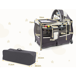 Манеж-кровать 4в1 Costway BE10055PI (Dark Gray/Multicolor) Thumb