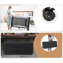 Манеж-кровать 5в1 Costway BC10071DK (Black/Grey) Thumb