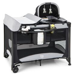 Манеж-кровать 5в1 Costway BC10071DK (Black/Grey) Thumb