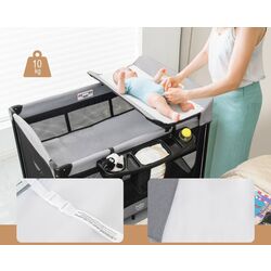 Манеж-кровать 5в1 Costway BC10071DK (Black/Grey) Thumb