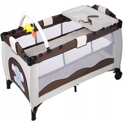 Манеж-кровать Costway BC10006CF (Brown) Thumb