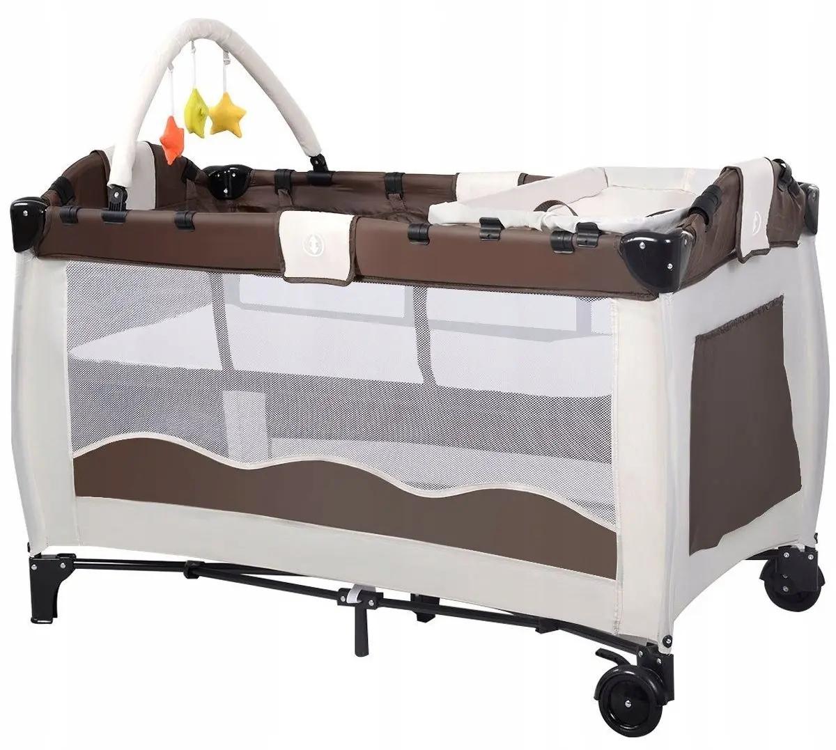 Манеж-кровать Costway BC10006CF (Brown) - 3