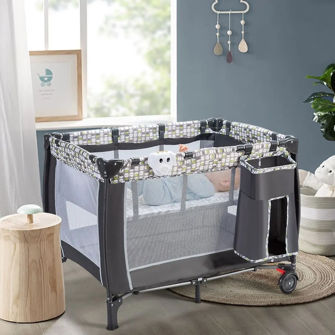 Манеж-кровать Costway BC10104 (Grey)