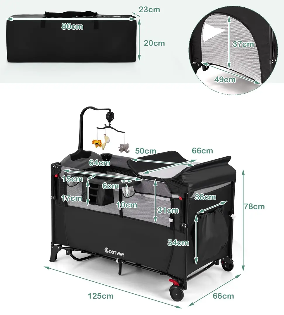 Manej-patuc Costway BC10227DE-DK (Black)