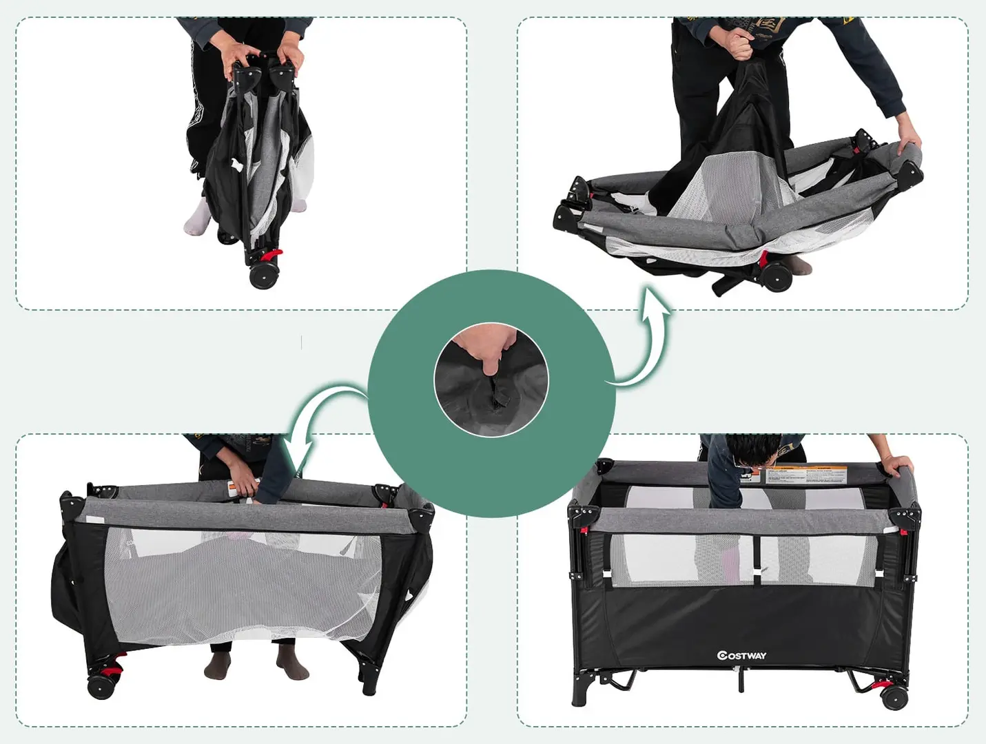 Manej-patuc Costway BC10227DE-DK (Black)