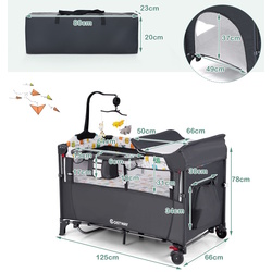 Манеж-кровать Costway BC10227DE-GR (Grey) Thumb