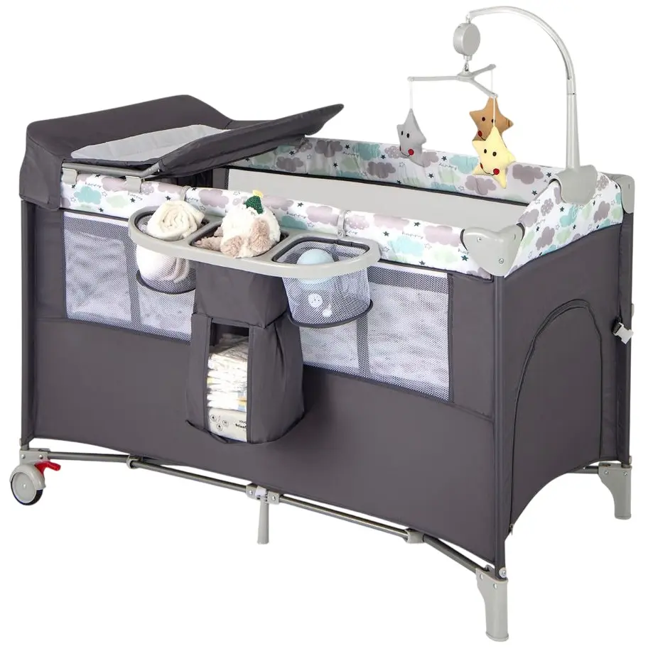 Манеж-кровать Costway BE10041GR (Grey)