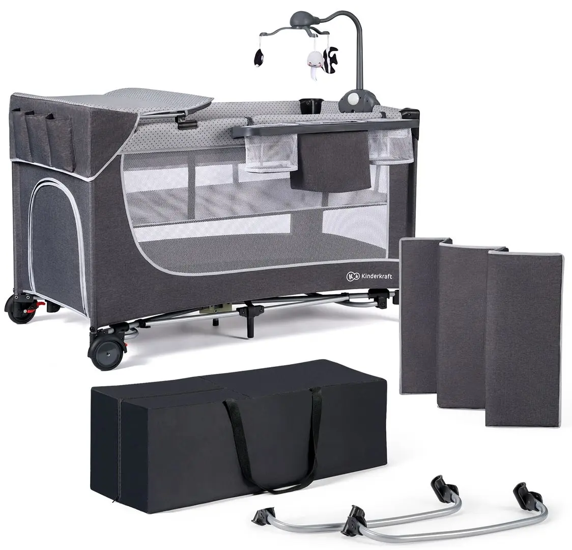 Manej-patuc cu accesorii Kinderkraft Leody (Grey)