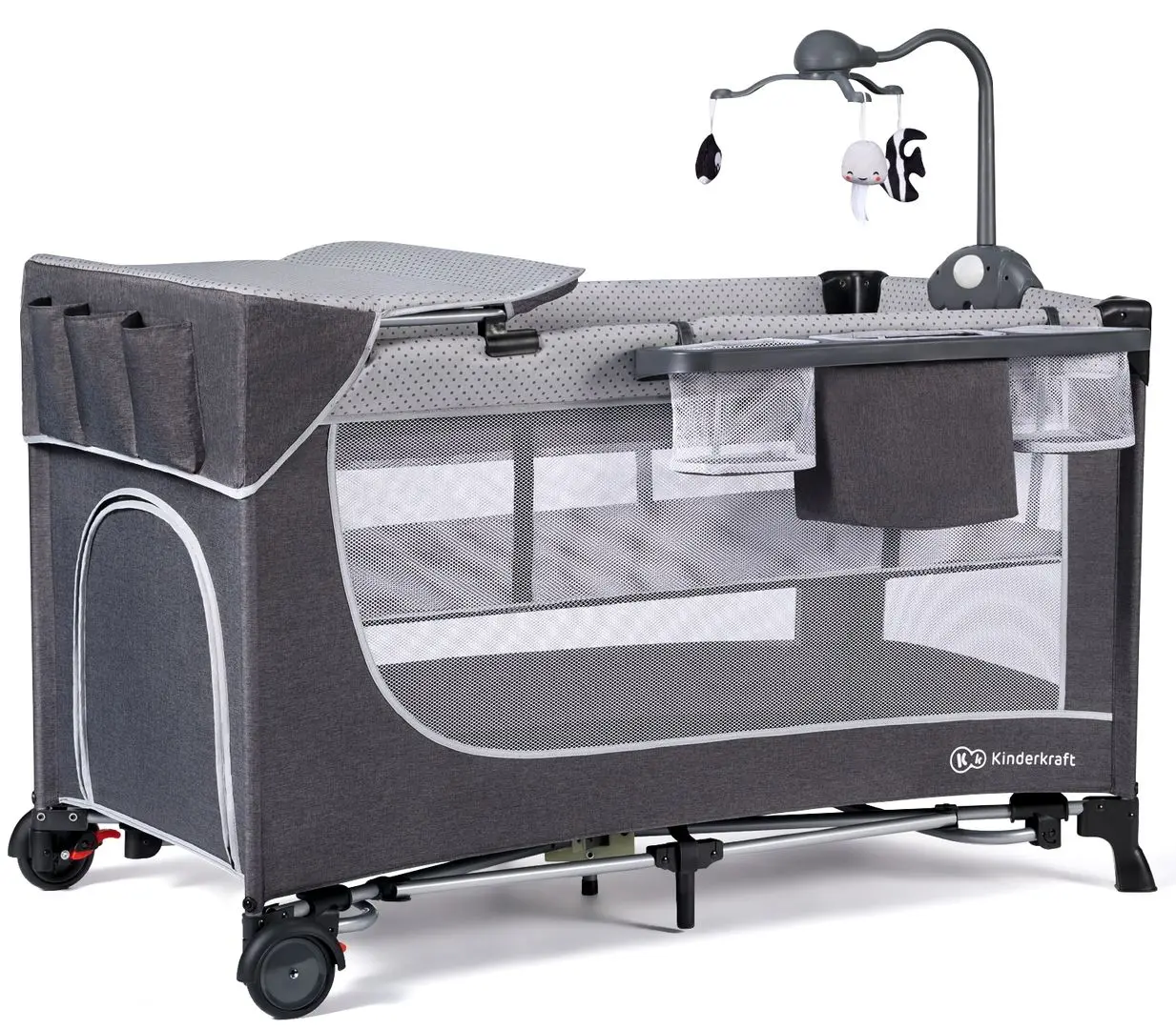 Manej-patuc cu accesorii Kinderkraft Leody (Grey)