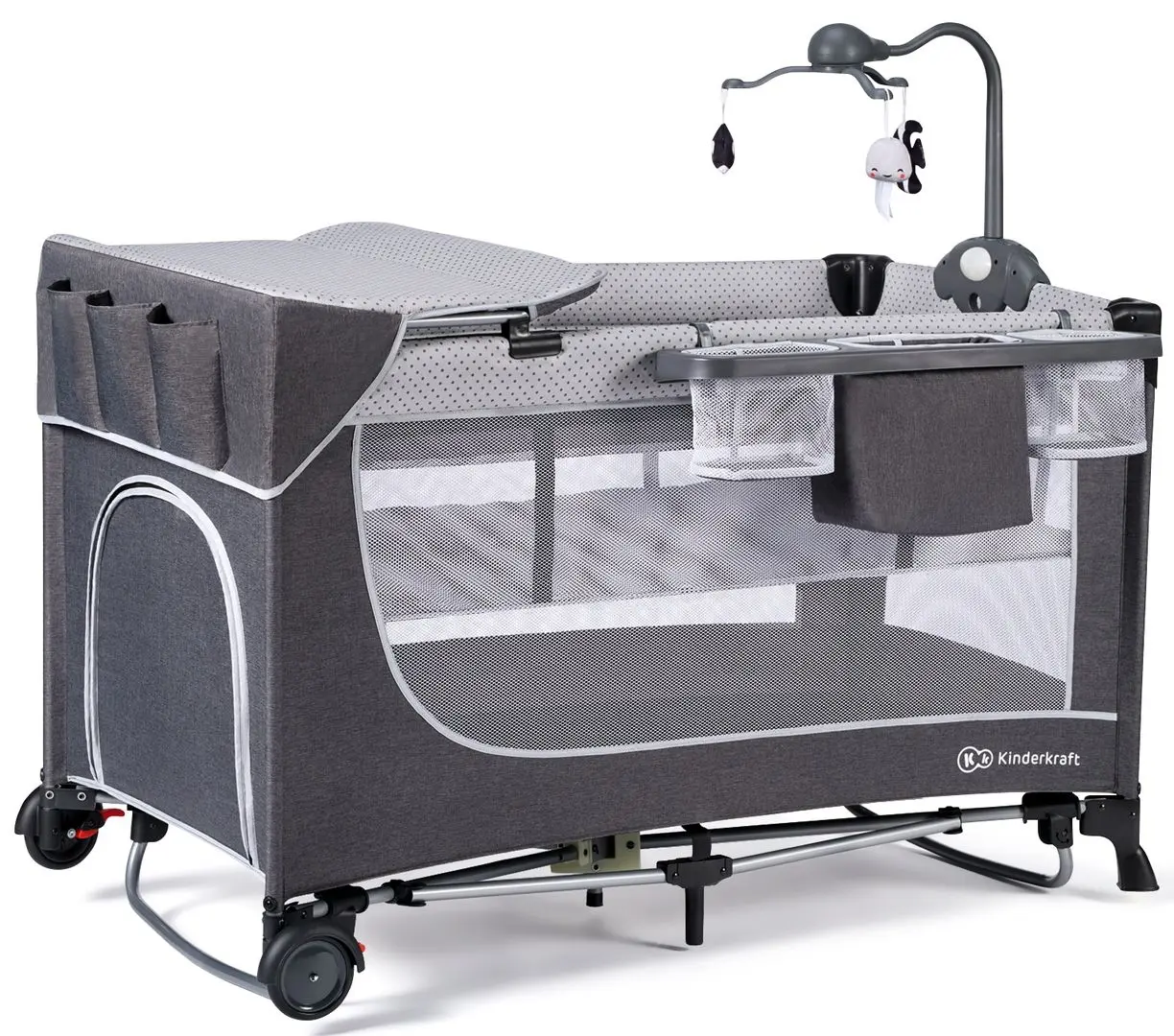 Manej-patuc cu accesorii Kinderkraft Leody (Grey)