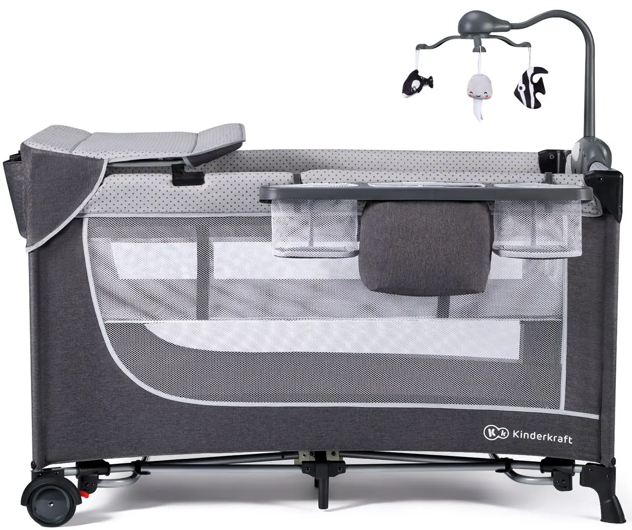 Manej-patuc cu accesorii Kinderkraft Leody (Grey)