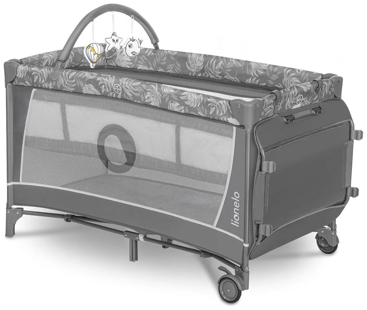 Манеж-кровать Lionelo Flower (Grey Stone)