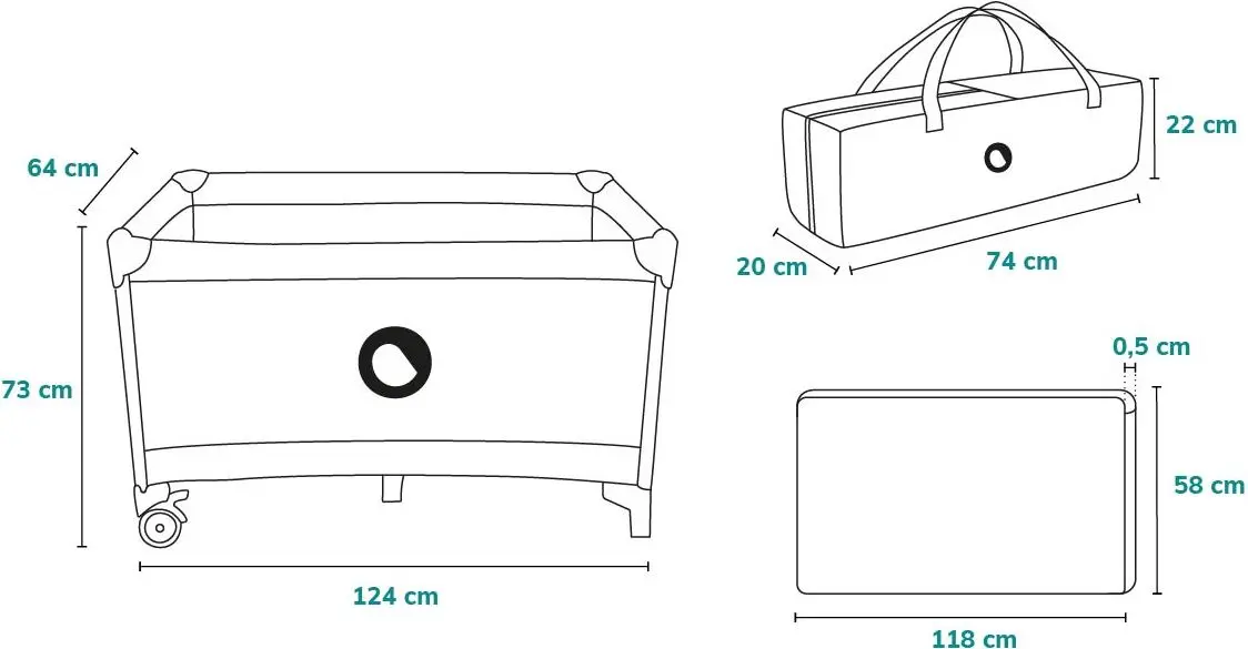 Манеж-кровать Lionelo Stefi (Green-Turquoise)