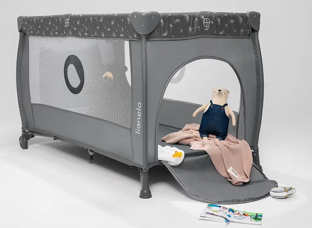 Манеж-кровать 2в1 Lionelo Stefi Plus (Grey/White)