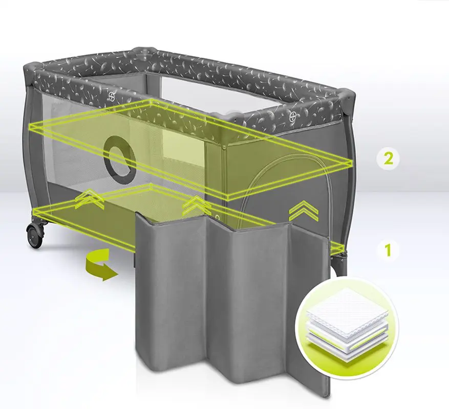 Манеж-кровать 2в1 Lionelo Stefi Plus (Grey/White)