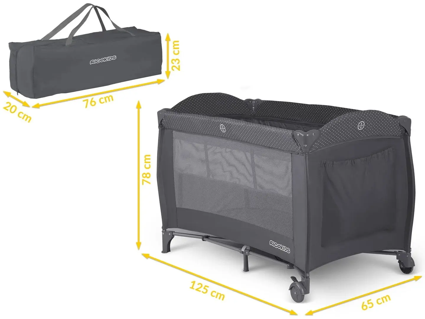 Манеж-кровать Ricokids RK-242 (Anthracite)