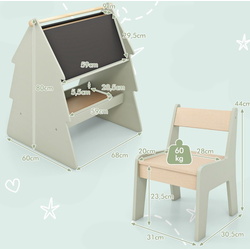 Tabla de desen 2in1 + scaun Costway HY10279GN (Green) Thumb