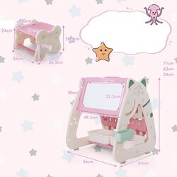 Tabla pentru desen 3in1 Costway TP10058PI (White/Pink) Thumb