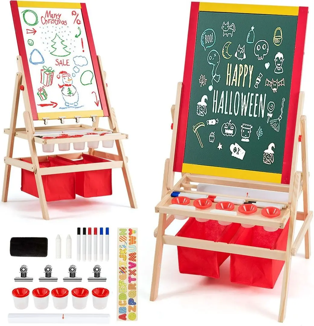 Tabla de desen 3in1 Costway TY327110 (Natural/Red)