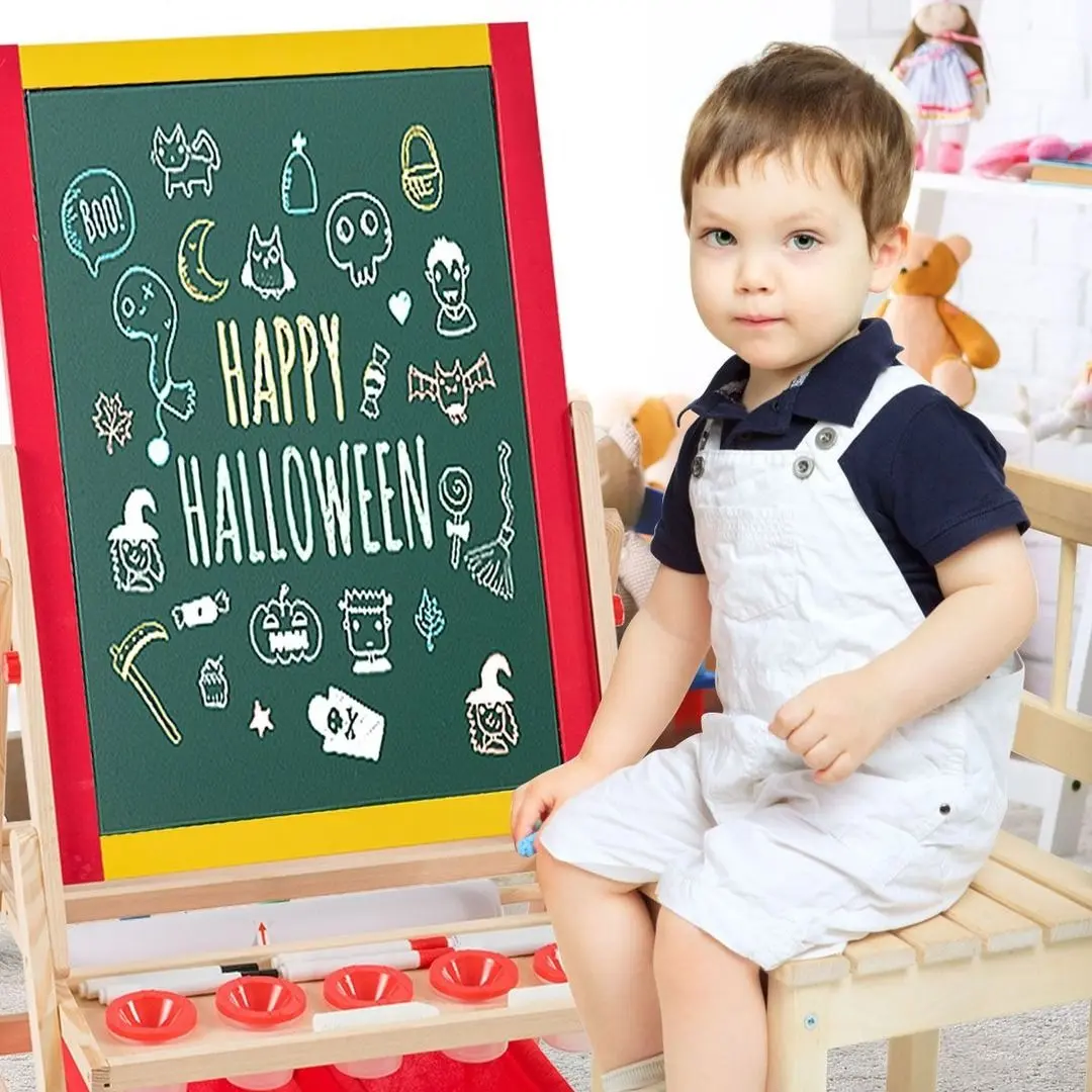 Tabla de desen 3in1 Costway TY327110 (Natural/Red)