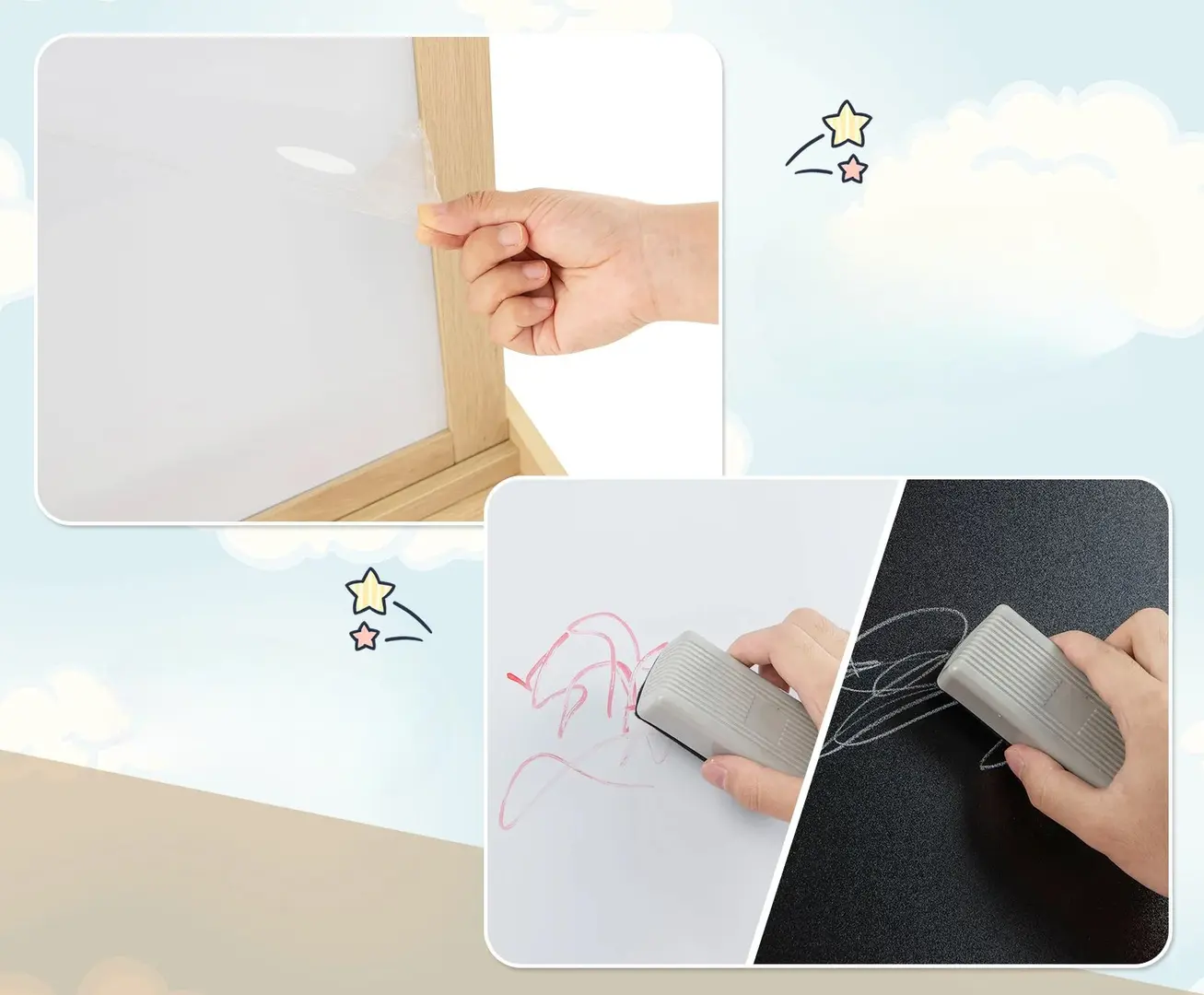 Доска для рисования 3в1 Costway TY327442NA (Natural)