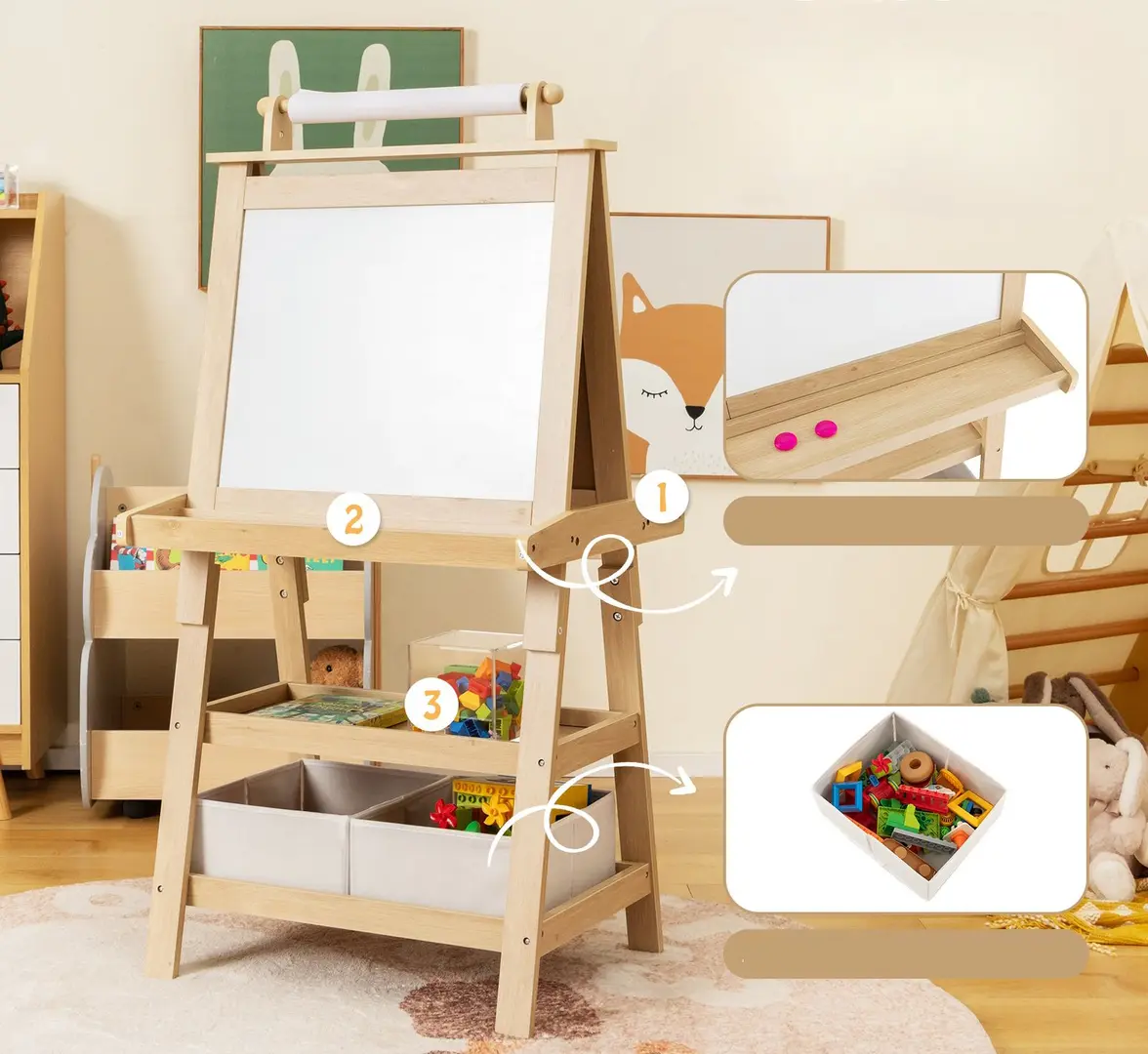 Доска для рисования 3в1 Costway TY327442NA (Natural)