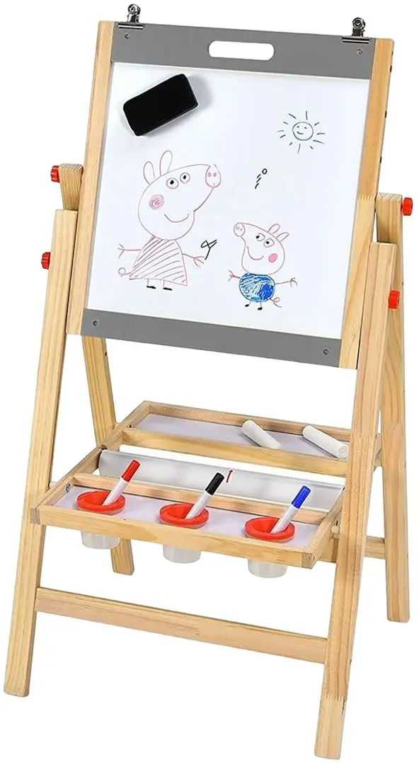 Доска для рисования 3в1 Costway TY327950GR (Natural/Gray)