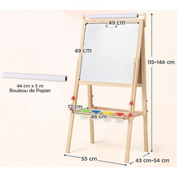 Tabla magnetica pentru desen 3in1 Costway TP10262NA (Natural) Thumb