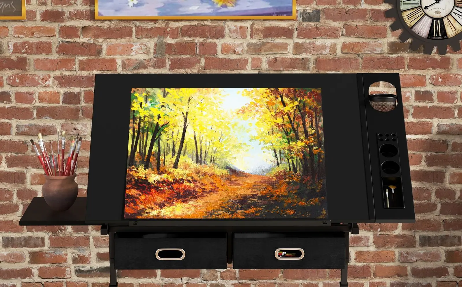 Masa de desen + taburet Costway HW52822BK (Black) - 5