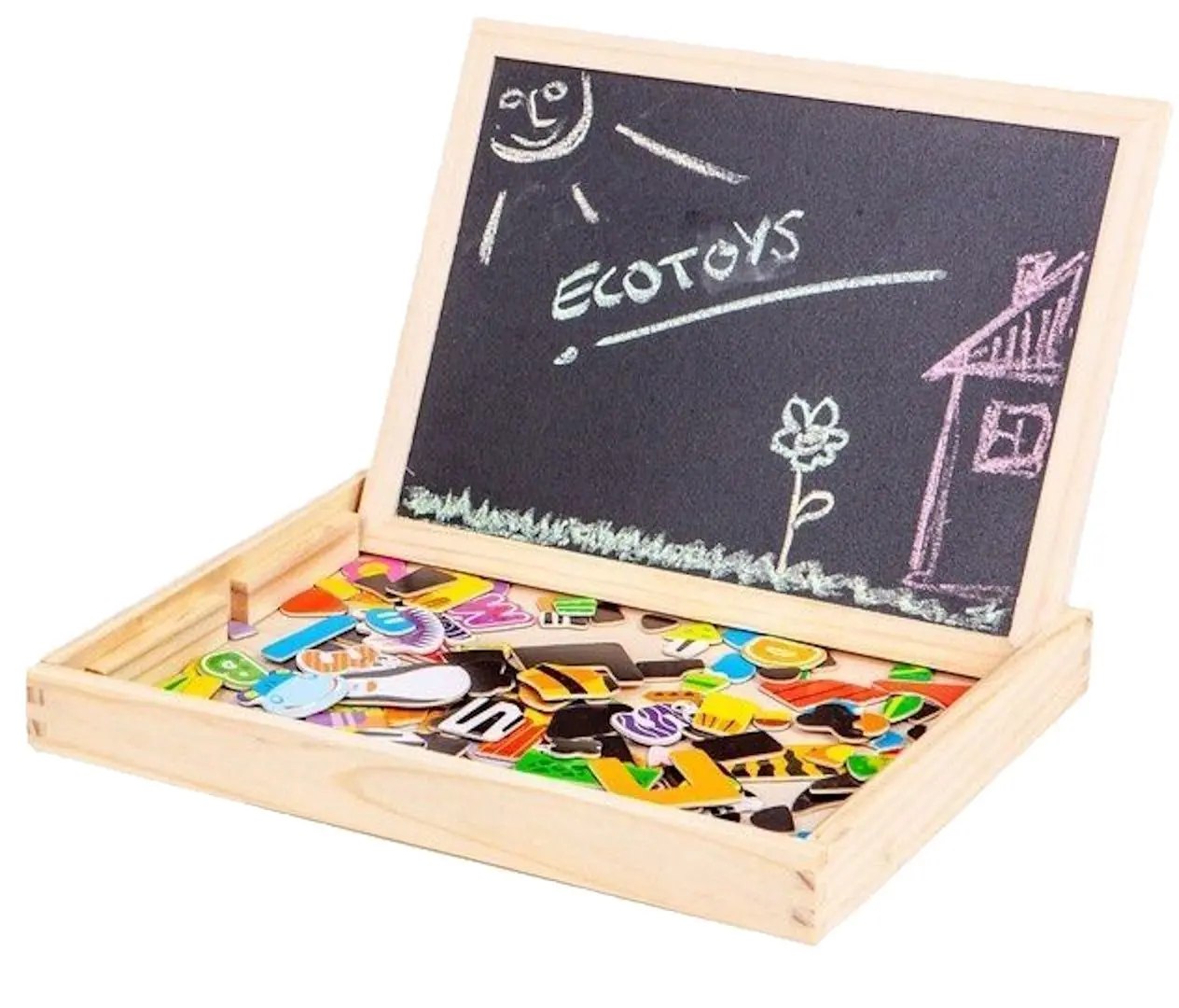 Магнитная доска 2в1 Ecotoys HM3011271 (Wood) - 2