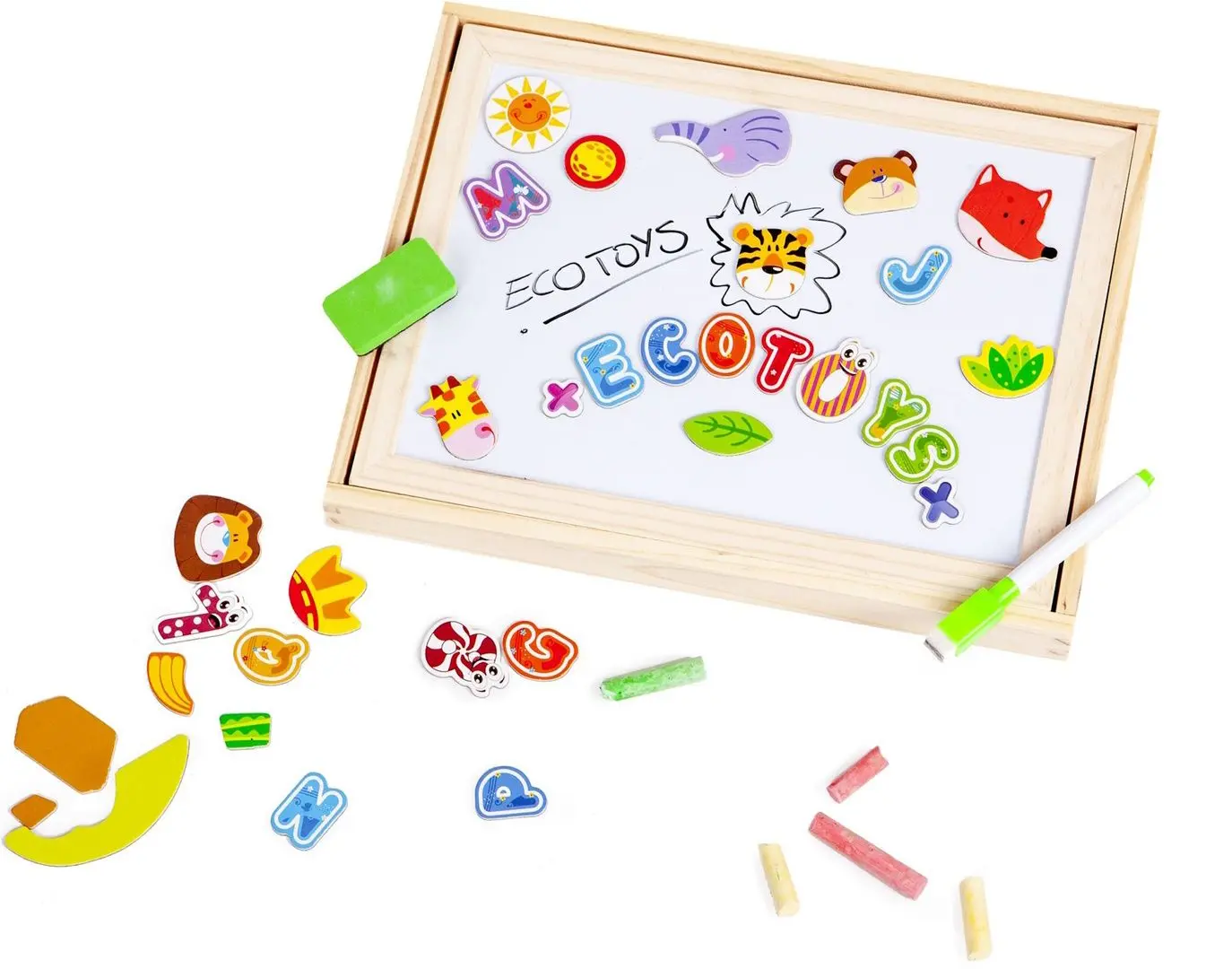 Магнитная доска 2в1 Ecotoys HM3011271 (Wood) - 3