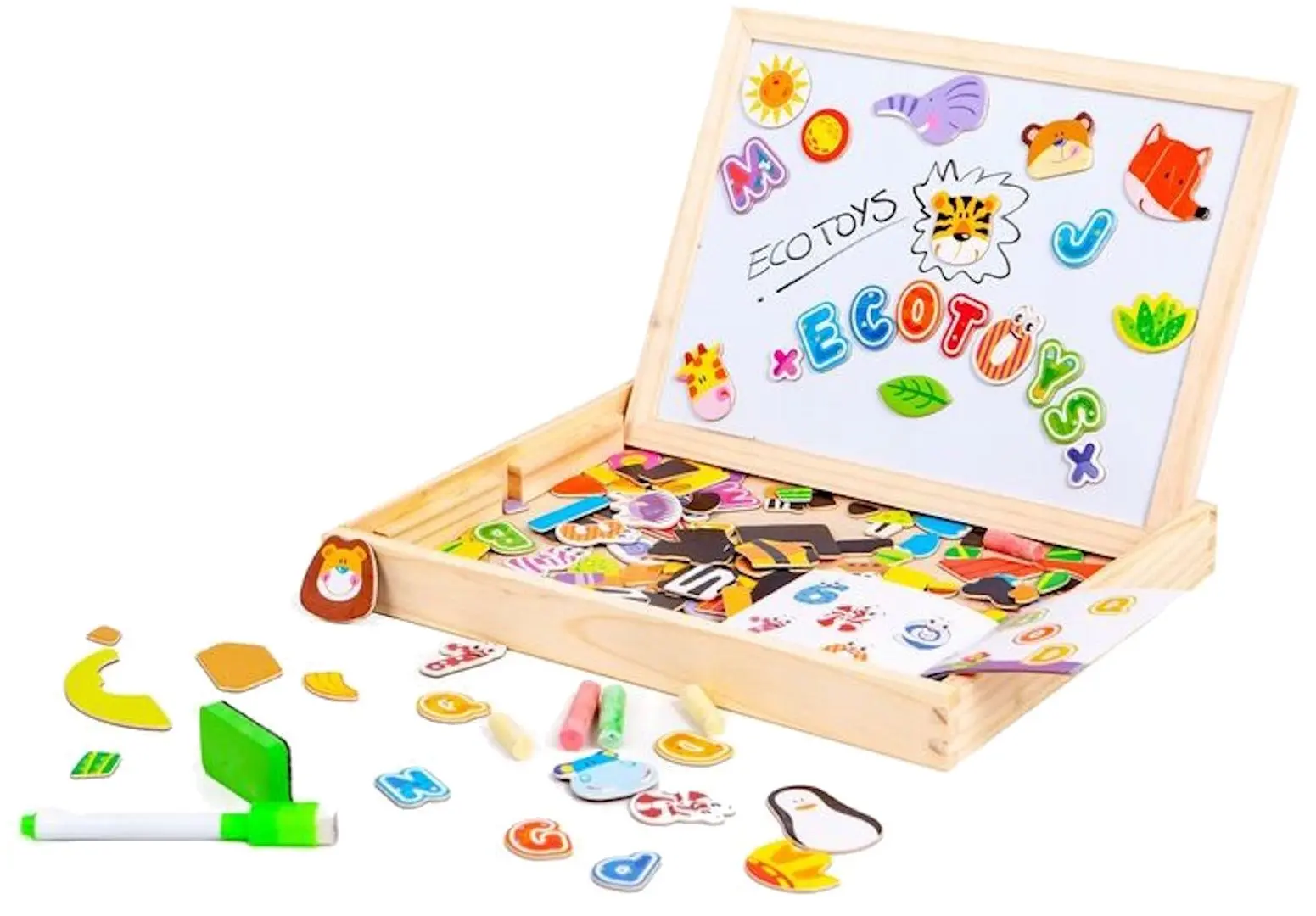 Магнитная доска 2в1 Ecotoys HM3011271 (Wood) - 4